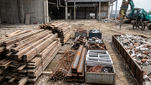 不法投棄を防止するために産業廃棄物の適正な分別管理を徹底している徳島の解体現場