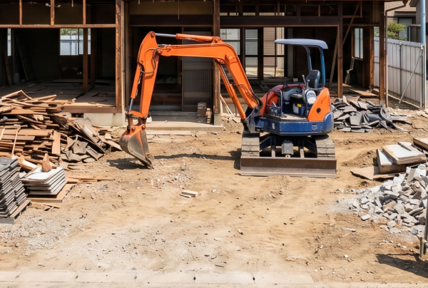 一戸建て住宅の解体現場