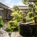 撤去する井戸　雨上がりで綺麗