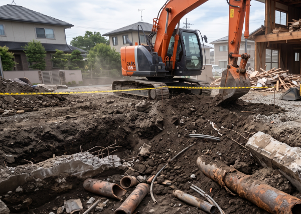 居宅の解体工事中に出てきた一般的な地中埋設物