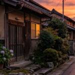 道路を修繕後、夕刻