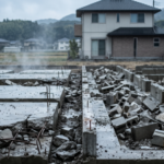 上物の解体が終了して、これから基礎の解体をする様子
