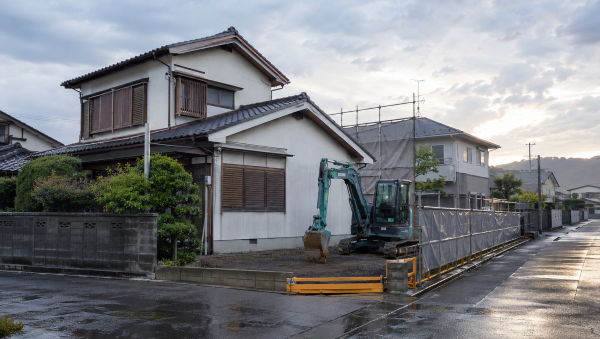 2.3カ月前に解体依頼をしておいたので、解体着工がスムーズに進んだ時の様子