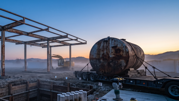 ガソリンスタンドを解体する場合は地下のタンクも撤去する必要がある。
