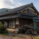 古民家を解体しようとしている様子
