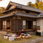 実家の解体をする前に、遺品整理をしている様子