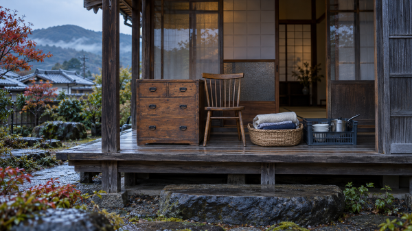 解体前に不要品を集めている様子