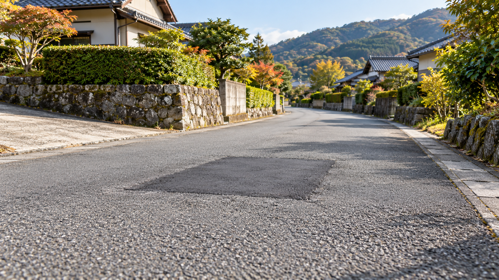 道路を修繕した様子